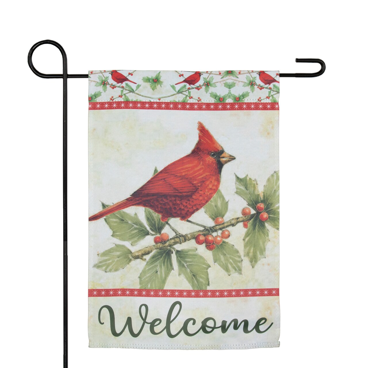Northlight Green and Red Cardinal Christmas Outdoor Garden Flag 18" x 12.5"
